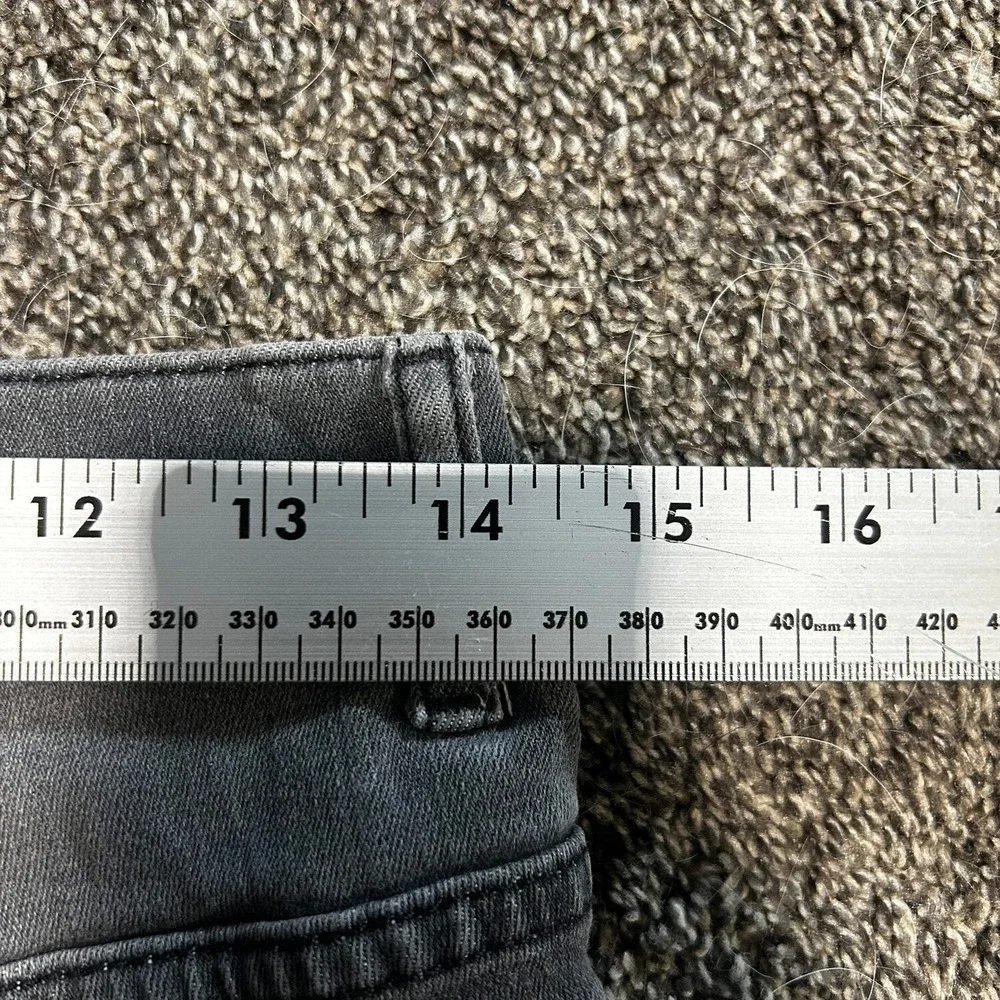 Express Jeans Skinny Womens 8R Gray Good Distressed Knee Raw Hem Faded Denim